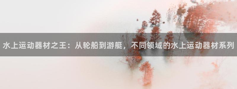 征途国际五金厂：水上运动器材之王：从轮船到游艇，不同领域的水